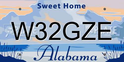 W32GZE Alabama License Plate