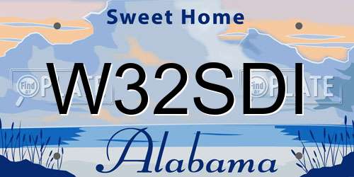W32SDI Alabama License Plate