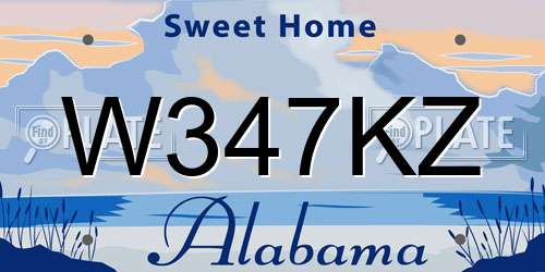 W347KZ Alabama License Plate