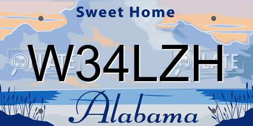 W34LZH Alabama License Plate