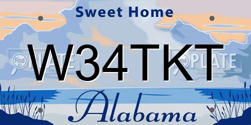 W34TKT Alabama License Plate