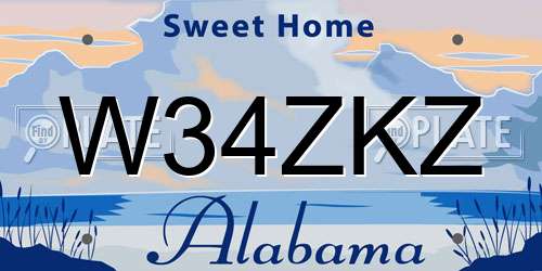 W34ZKZ Alabama License Plate