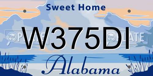 W375DI Alabama License Plate