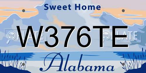 W376TE Alabama License Plate