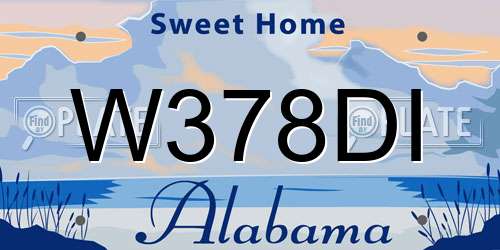 W378DI Alabama License Plate
