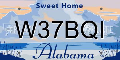 W37BQI Alabama License Plate
