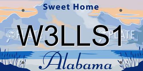 W3LLS1 Alabama License Plate