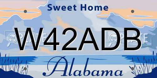 W42ADB Alabama License Plate