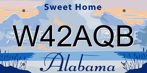 W42AQB Alabama License Plate