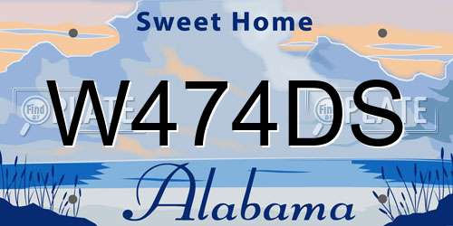 W474DS Alabama License Plate