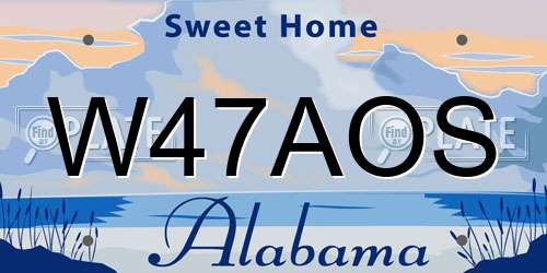W47AOS Alabama License Plate