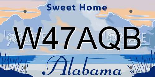 W47AQB Alabama License Plate