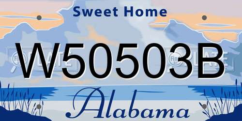 W50503B Alabama License Plate