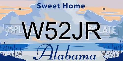 W52JR Alabama License Plate