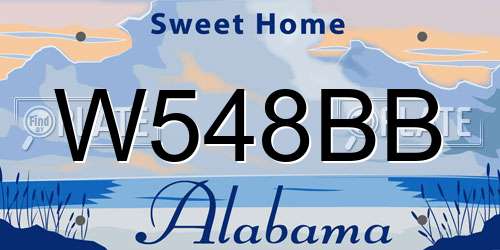 W548BB Alabama License Plate