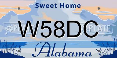 W58DC Alabama License Plate