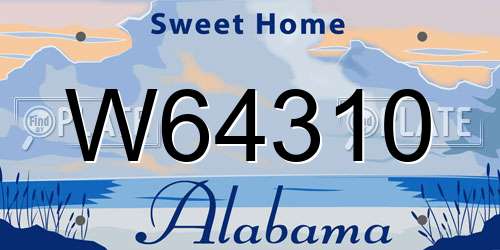 W64310 Alabama License Plate