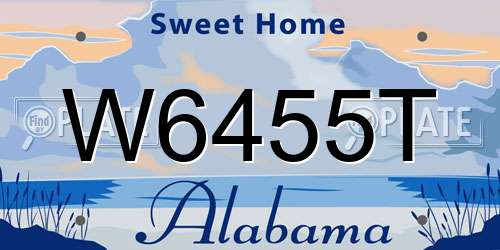 W6455T Alabama License Plate