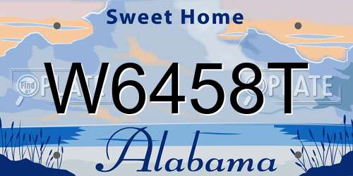 W6458T Alabama License Plate