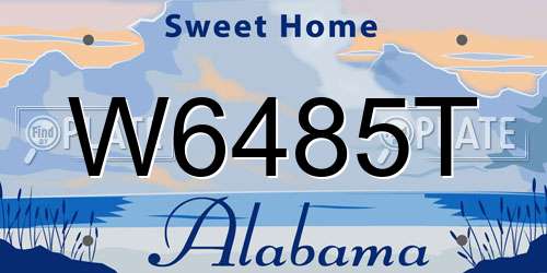 W6485T Alabama License Plate