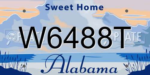 W6488T Alabama License Plate