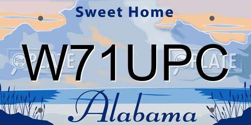 W71UPC Alabama License Plate
