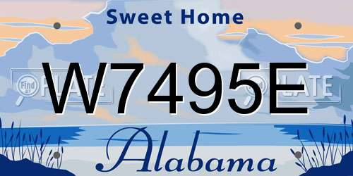 W7495E Alabama License Plate