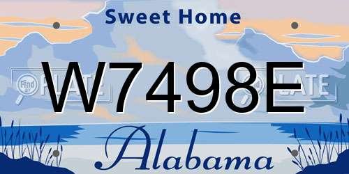 W7498E Alabama License Plate