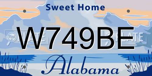 W749BE Alabama License Plate