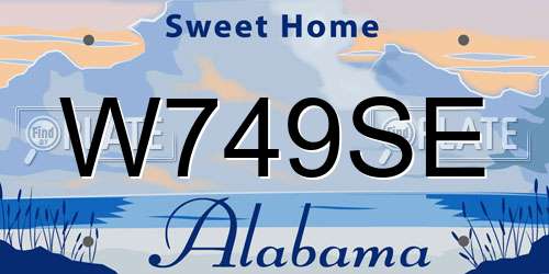 W749SE Alabama License Plate