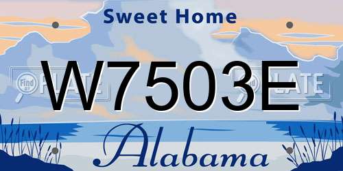 W7503E Alabama License Plate