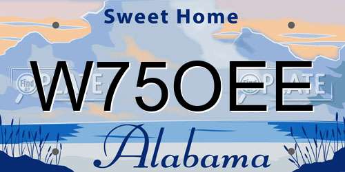 W75OEE Alabama License Plate