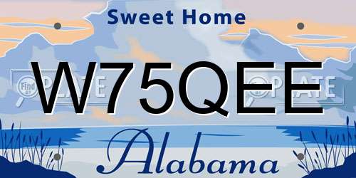 W75QEE Alabama License Plate
