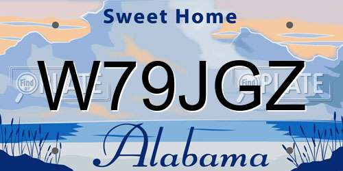 W79JGZ Alabama License Plate