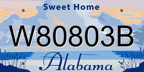 W80803B Alabama License Plate
