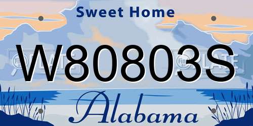 W80803S Alabama License Plate