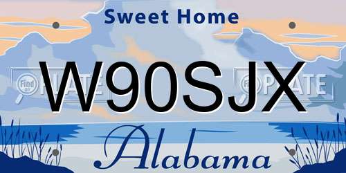 W90SJX Alabama License Plate