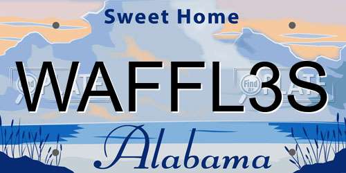 WAFFL3S Alabama License Plate