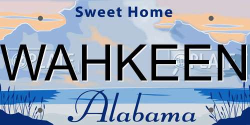 WAHKEEN Alabama License Plate