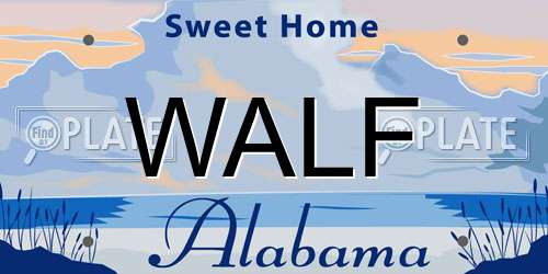 WALF Alabama License Plate