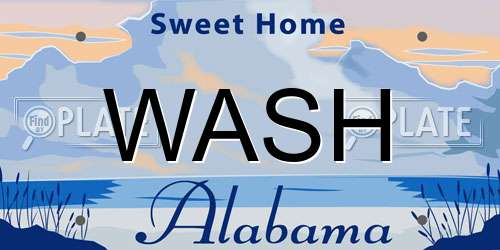 WASH Alabama License Plate