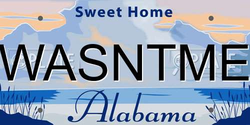 WASNTME Alabama License Plate