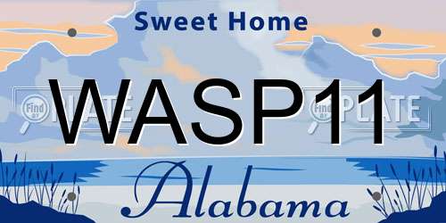 WASP11 Alabama License Plate