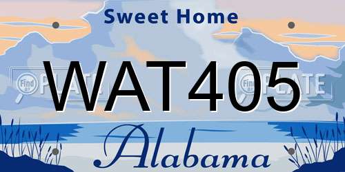 WAT405 Alabama License Plate