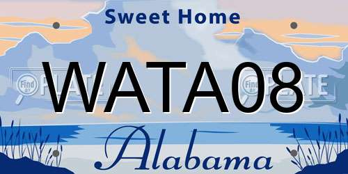 WATA08 Alabama License Plate