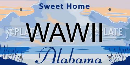 WAWII Alabama License Plate