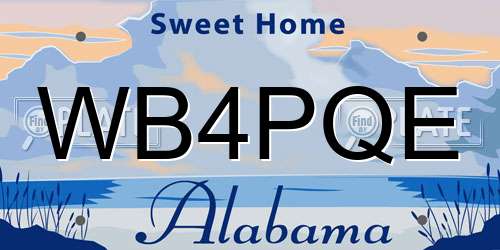 WB4PQE Alabama License Plate