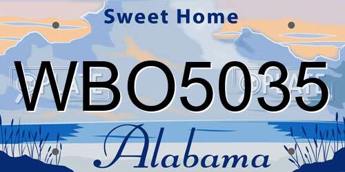 WBO5035 Alabama License Plate