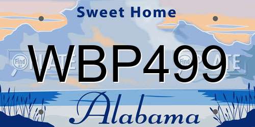 WBP499 Alabama License Plate