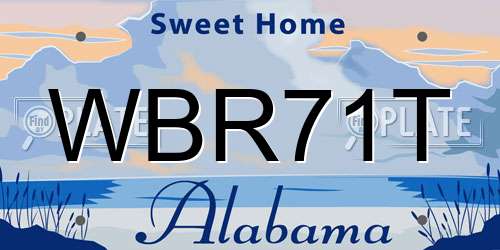 WBR71T Alabama License Plate